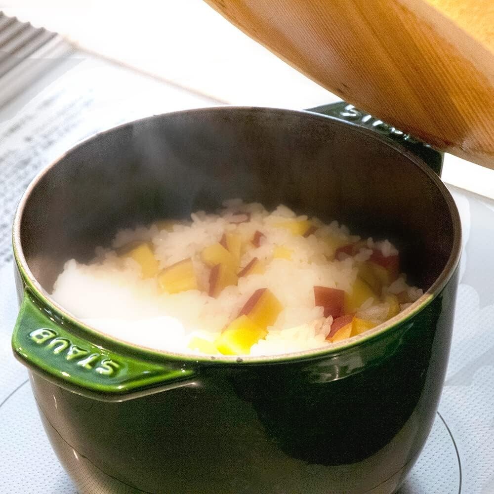STAUB Enameled Cast Iron La Cocotte de Gohan M basil green 16cm New