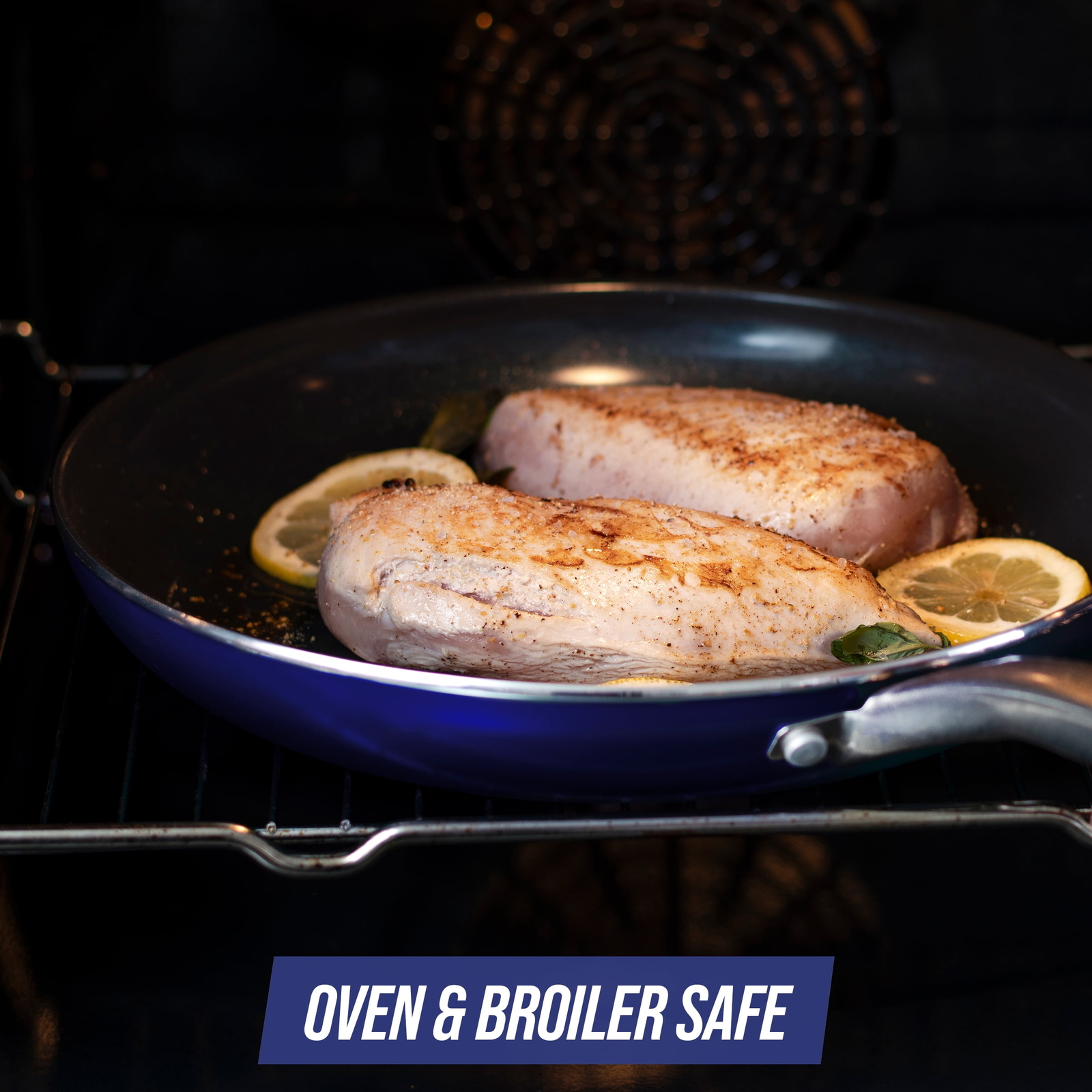 Blue Diamond Toxin Free Ceramic Nonstick Metal Utensil Open Frypan/Skillet, 12″