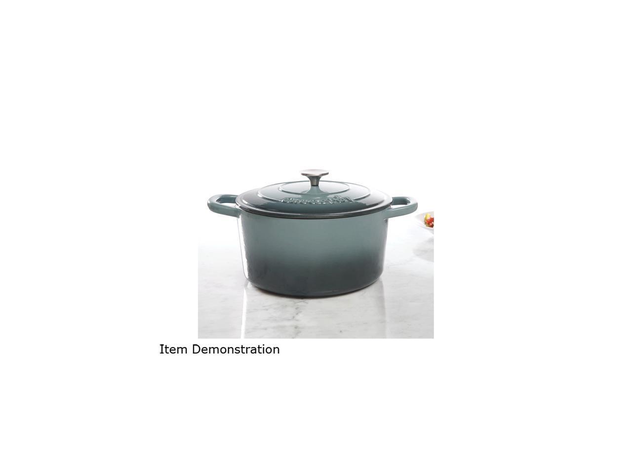 Crock Pot 69143.02 Artisan 7 Quart Enameled Cast Iron Round Dutch Oven, Slate Gr