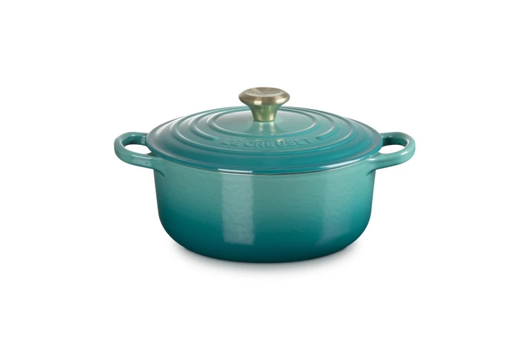 Le Creuset Set of 2 Evo Round Vitrified Cast Iron Casserole – Bleu Riviera