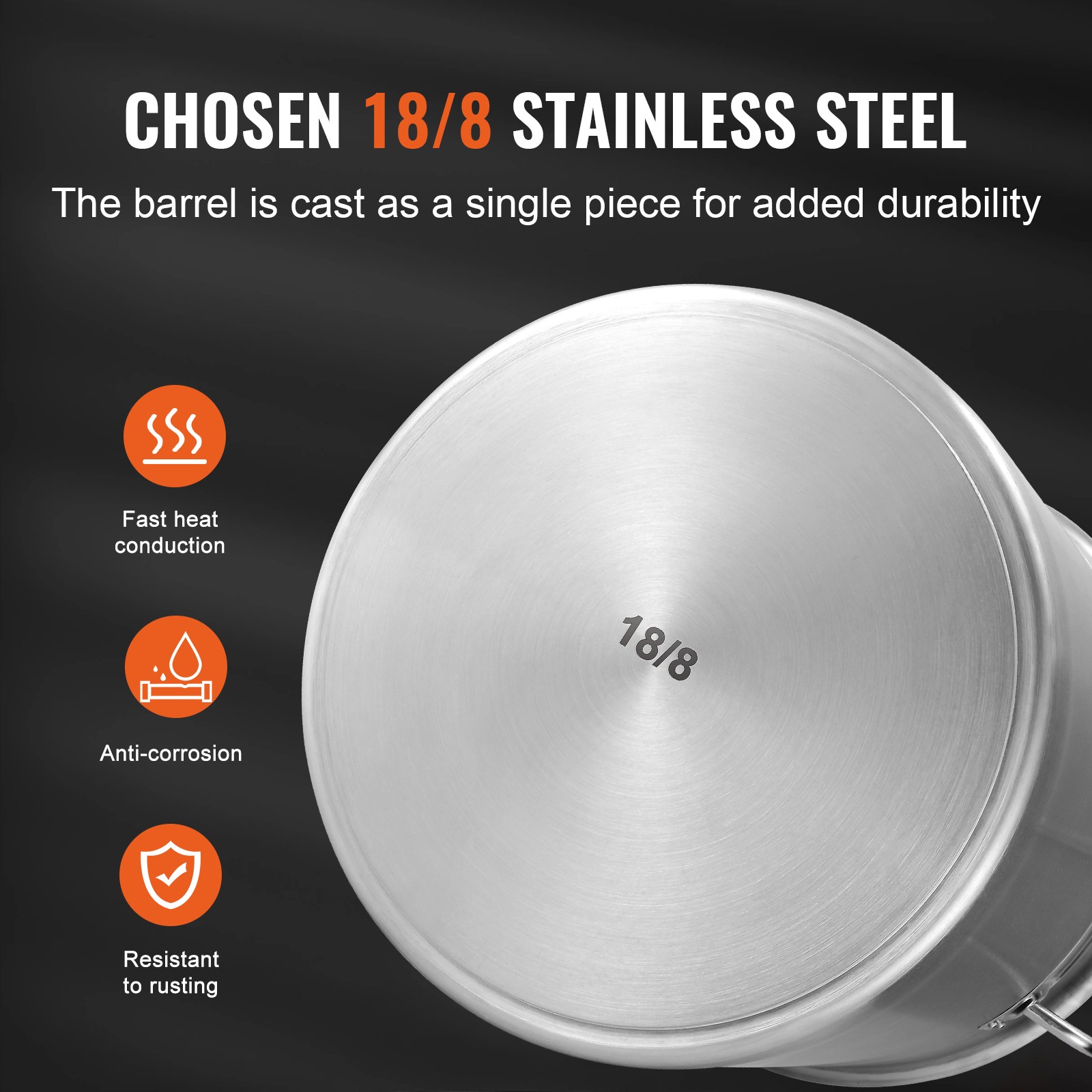 Uimoso Stainless Steel 42 Quart Stockpot with Lid for Cooking and Kitchen Use