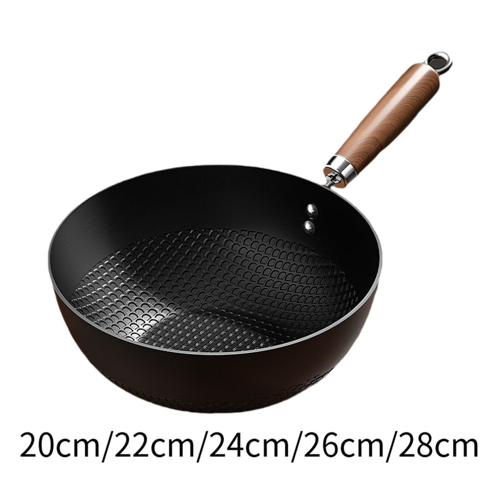 Iron Wok Pan Easily to Clean Cookware for Boiling for Induction Electric Gas