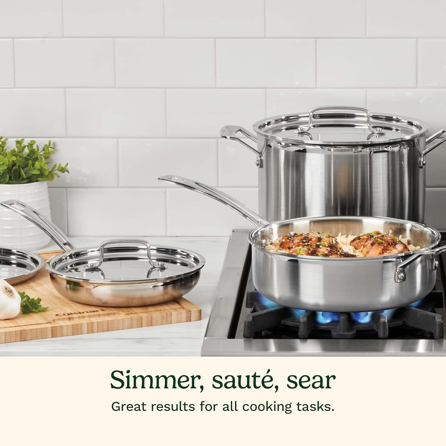Cuisinart MCP-15N 15 Piece Cookware Set – Silver (Used)
