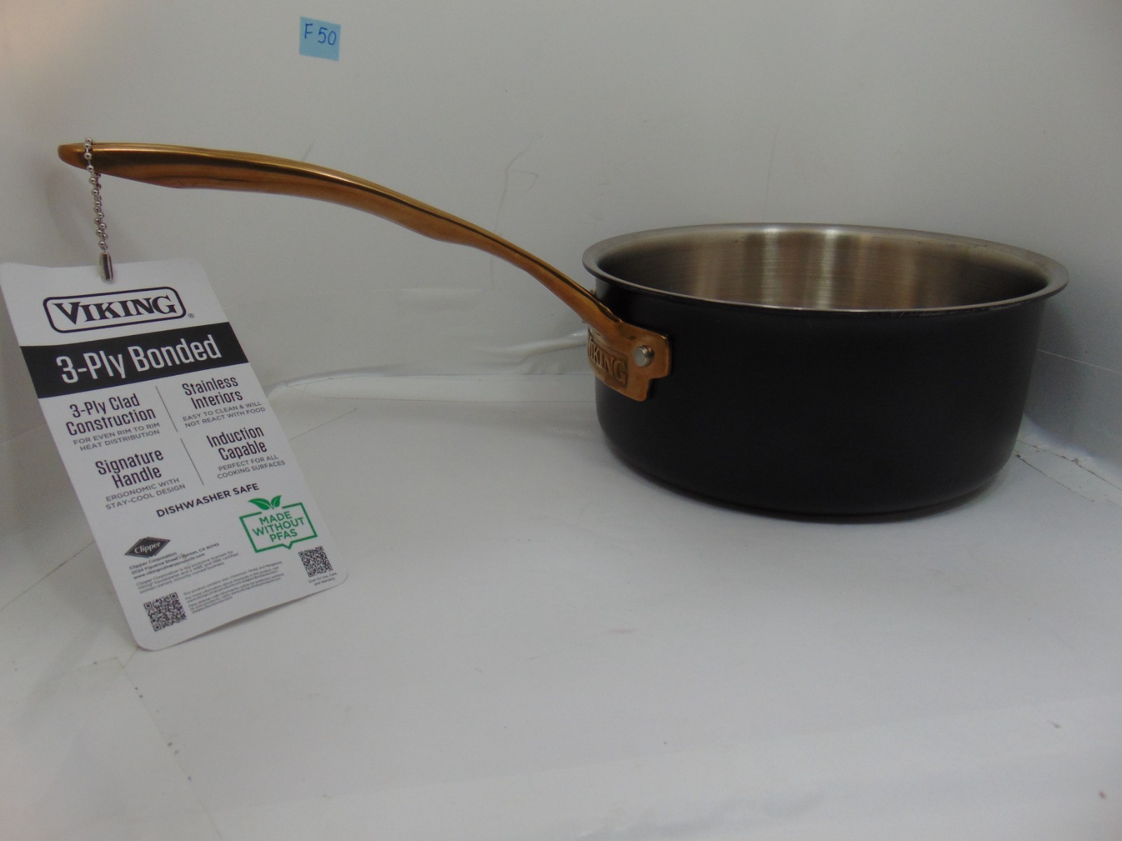 Viking 2.25 Qt Black & Copper Sauce Pan Pot w/ NO Lid 3-ply NEW ………..YB04
