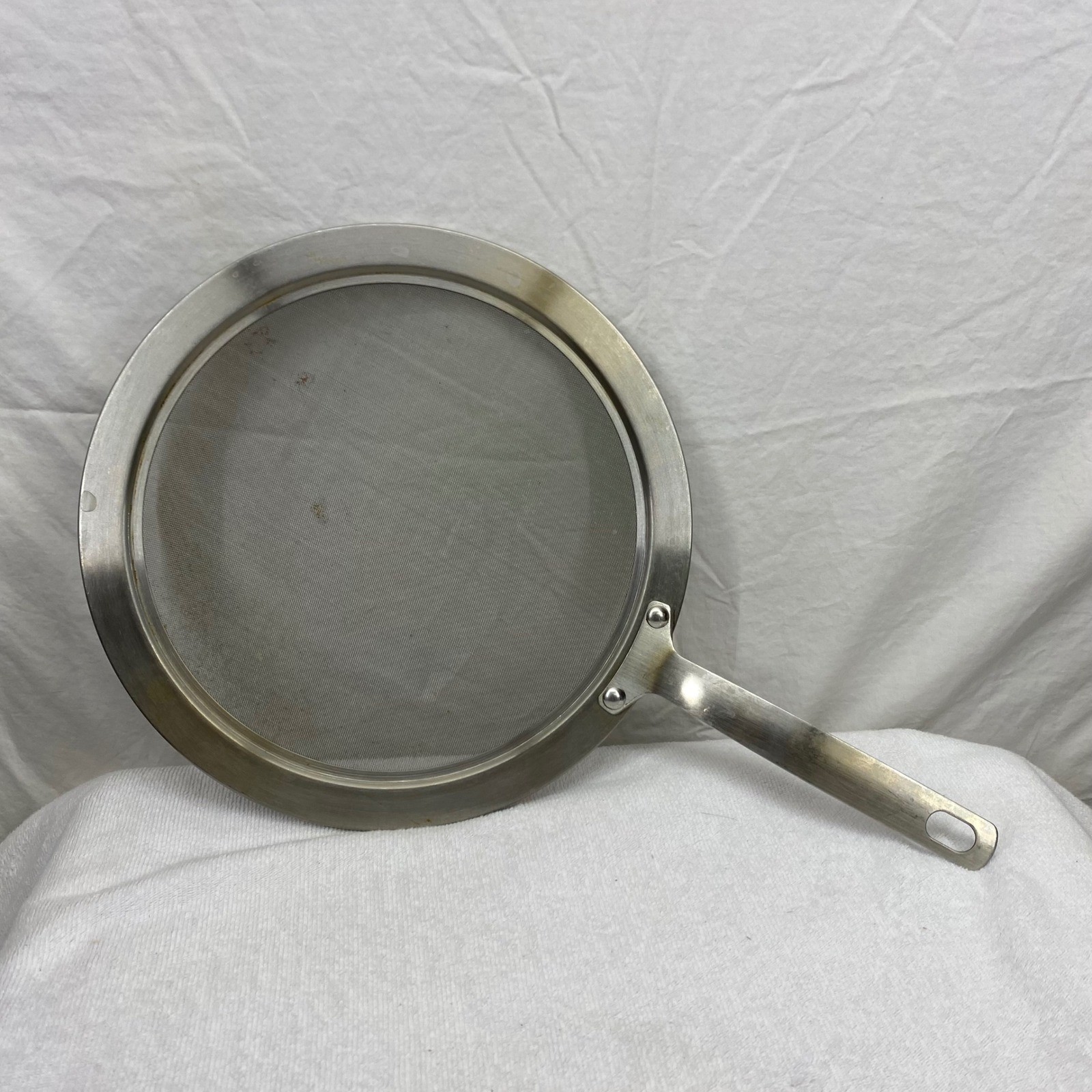 Stainless Steel Splatter Screen 11.5 Inch Round Fine Mesh Grease Guard Handle