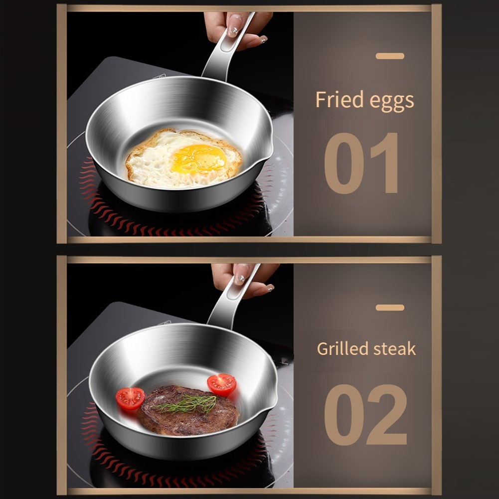 Compact Cooking Pan 316 Stainless Steel for Single Servings and Sauces