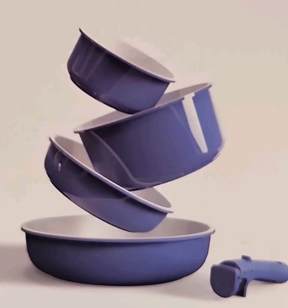 CAROTE 17pcs Pots and Pans Set, Nonstick Cookware Set Detachable Handle