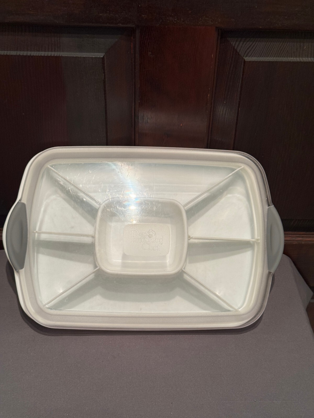The Pampered Chef Divided Serving Tray with Lid