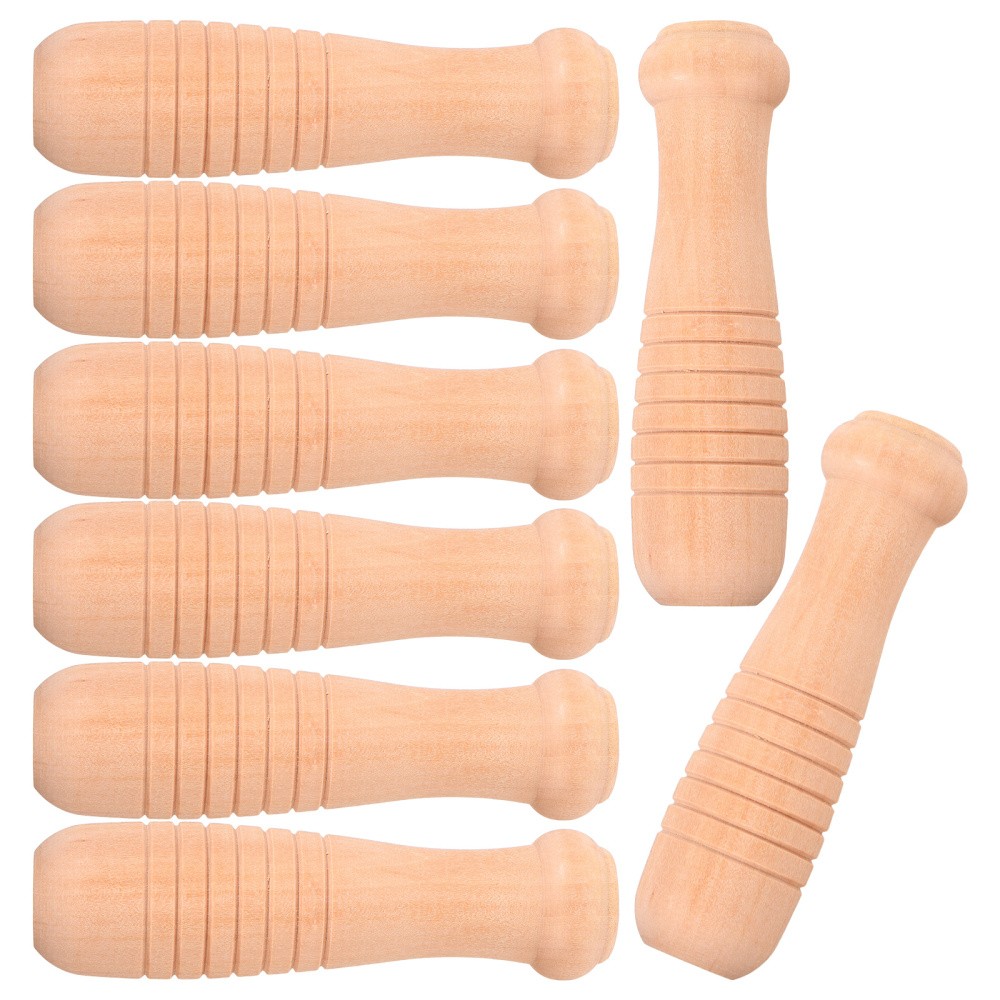 8Pcs Smooth Wooden Pan and Pot Handles for Cookware and Gardening Tools Beige