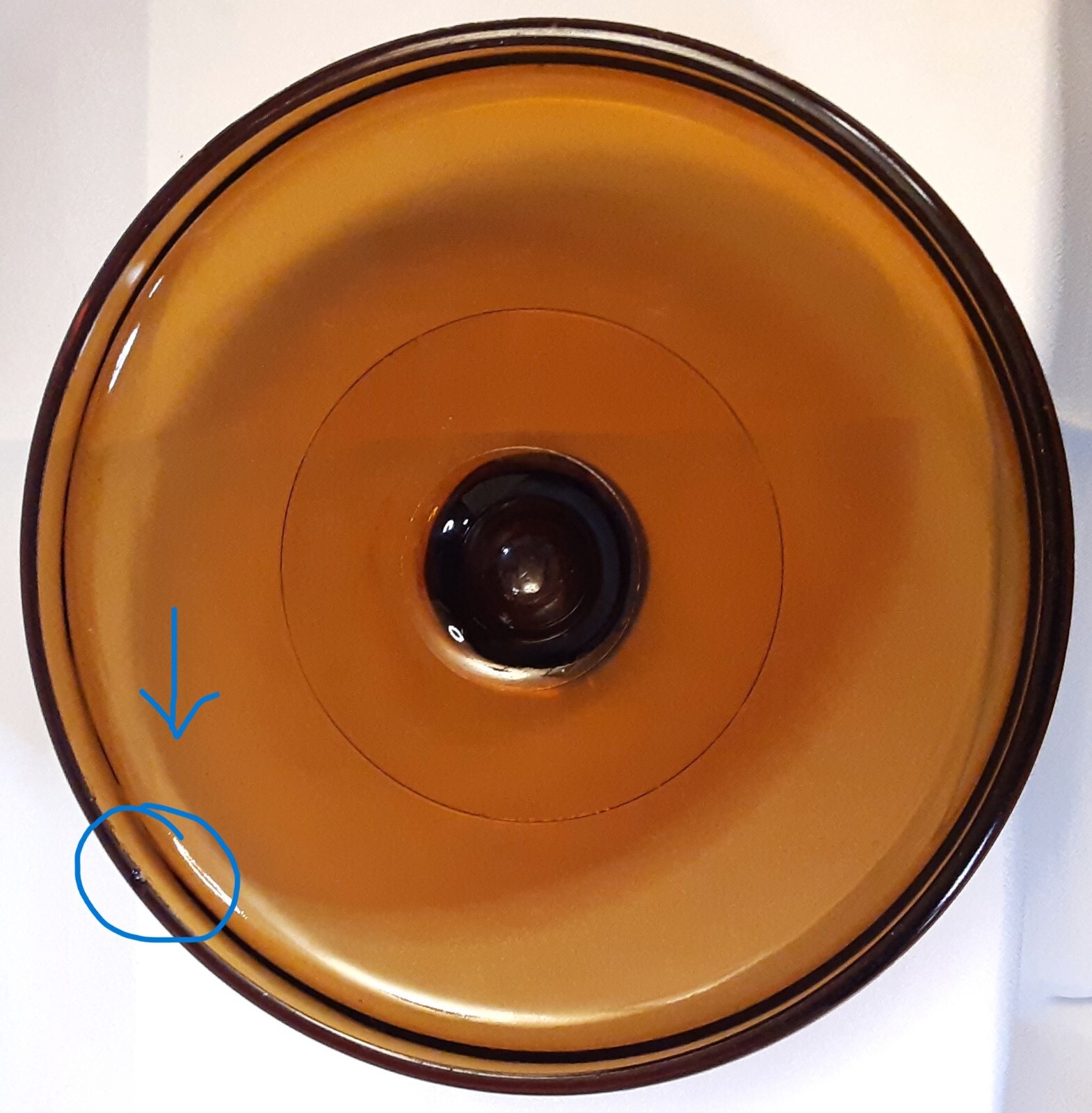 Amber 8″ Glass Replacement Lid LID ONLY 7.75″ Interior Diameter