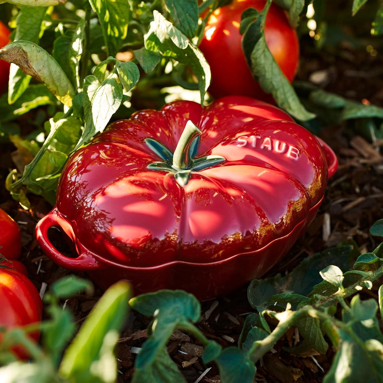 Ceramic 16-oz Petite Tomato mini Cocotte baking dish no stovetop save – Cherry