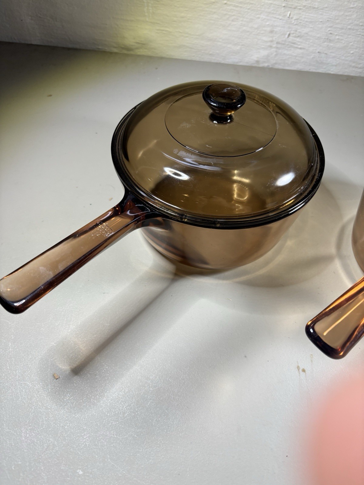 Visions Cookware Amber 3 Piece 1.5L With Lid And 1L Pour spout Saucepans