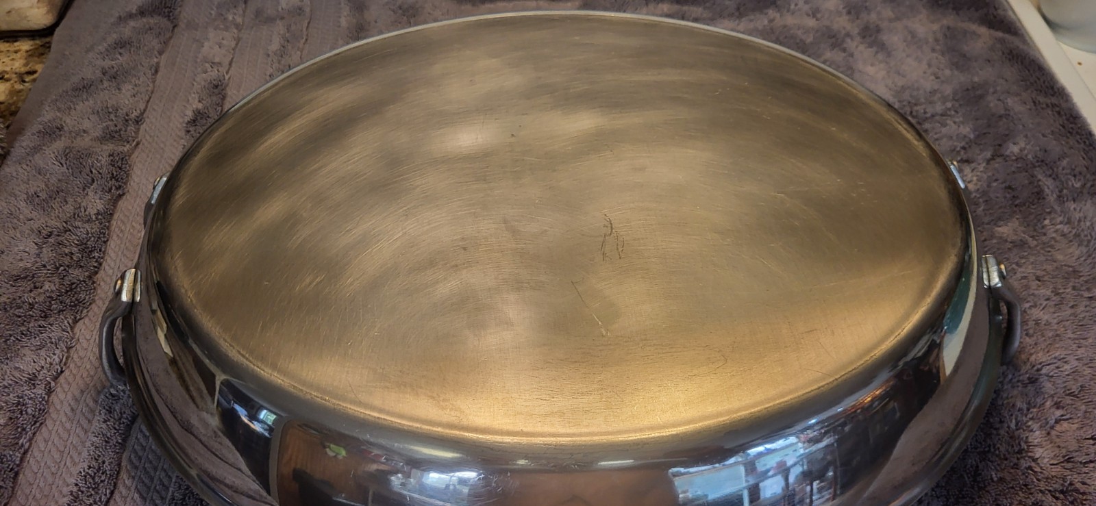All-Clad Stainless Steel Round Saute Pan 13 in Double Handle Silver