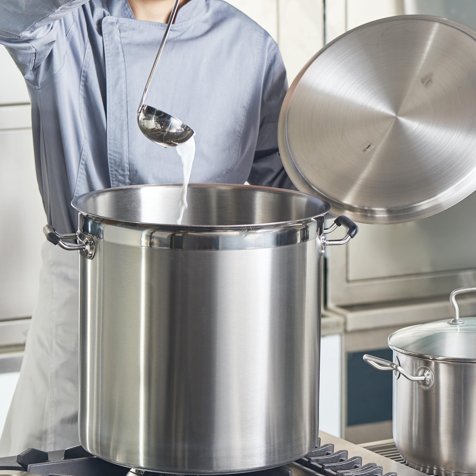 Curta 20 Quart Large Stock Pot Lid Nsf Listed 3-Ply 18/8 Stainless Steel