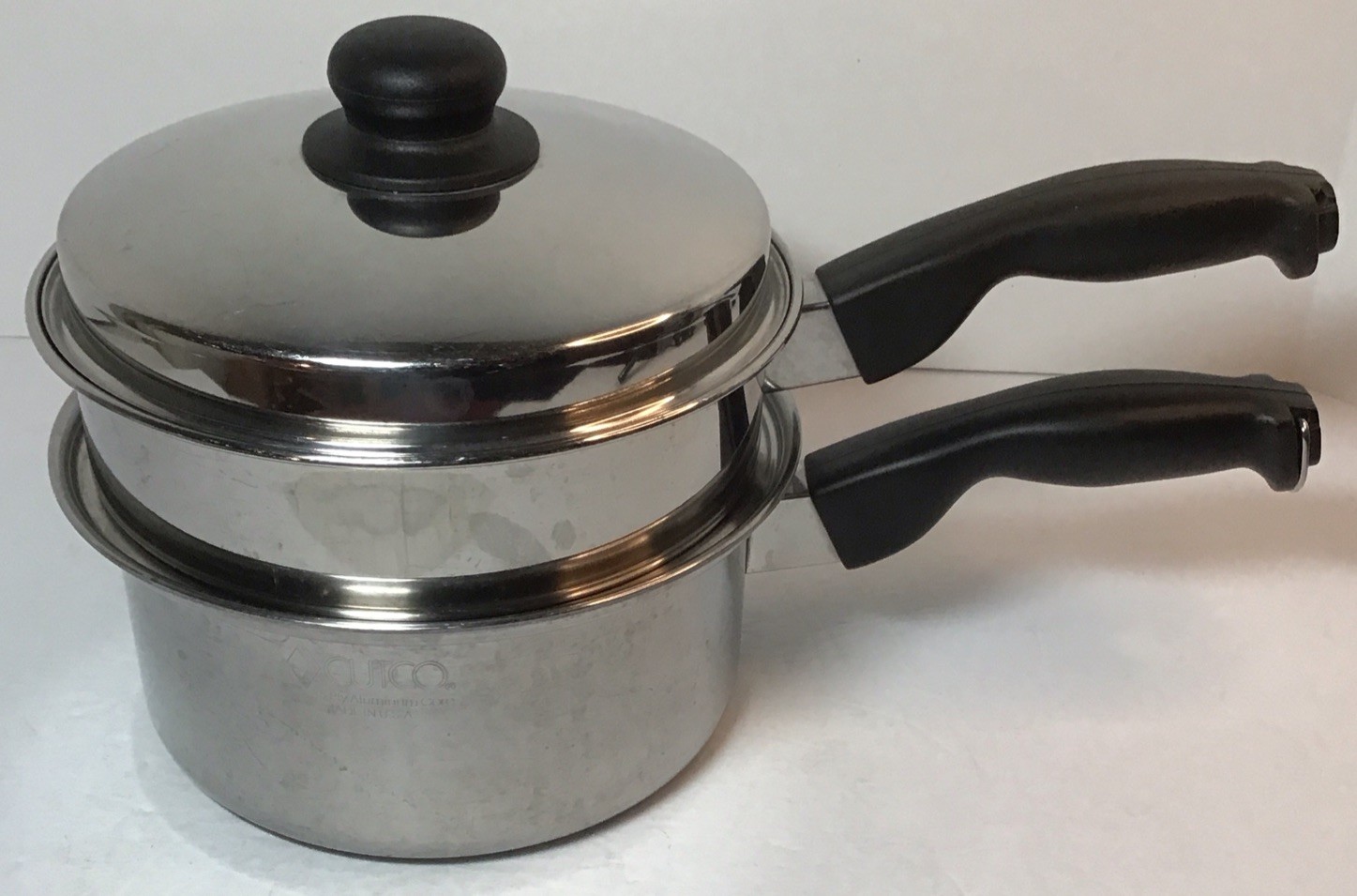 Cutco 2 Qt. Pan and Steamer Basket 5 Ply Aluminum Core USA Stainless With Lid