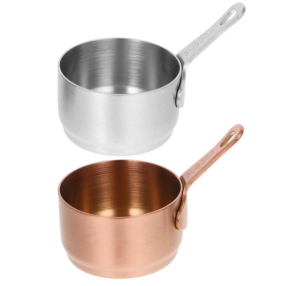 2Pcs Reusable Stainless Steel Saucepan Kitchen Pot Assorted Color Cooking Tool