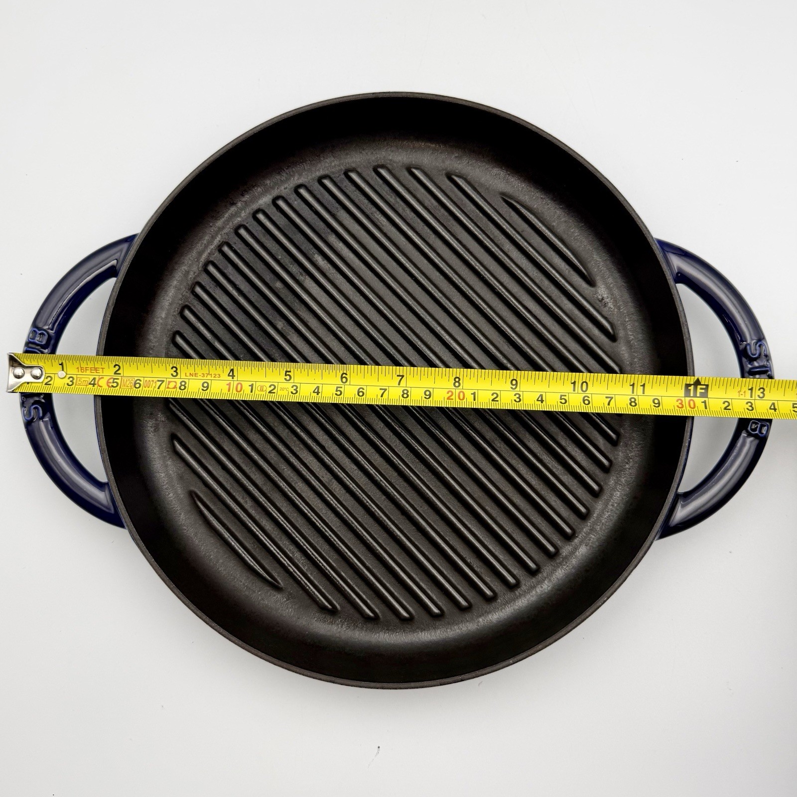 Staub #26 Dark Blue 10” Double Handle Pure Grill Pan Made in France