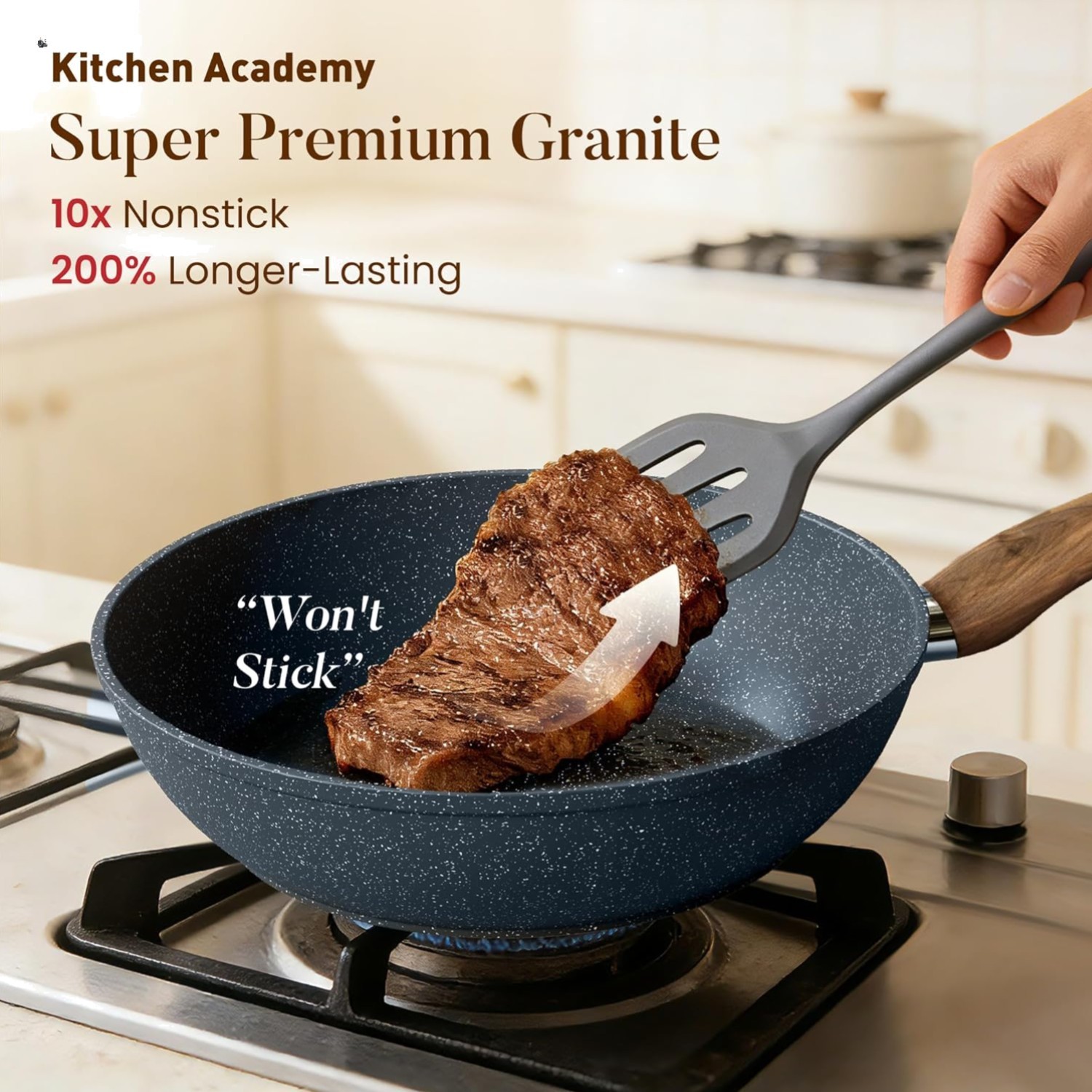 Pots and Pans Set Non Stick – 12 Piece Induction Kitchen Cookware Sets, Blue …