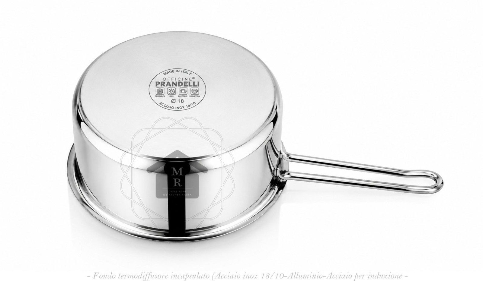18/10 Stainless Steel Casserole Inoxtherm – Induction Bottom – Workshops Prandelli