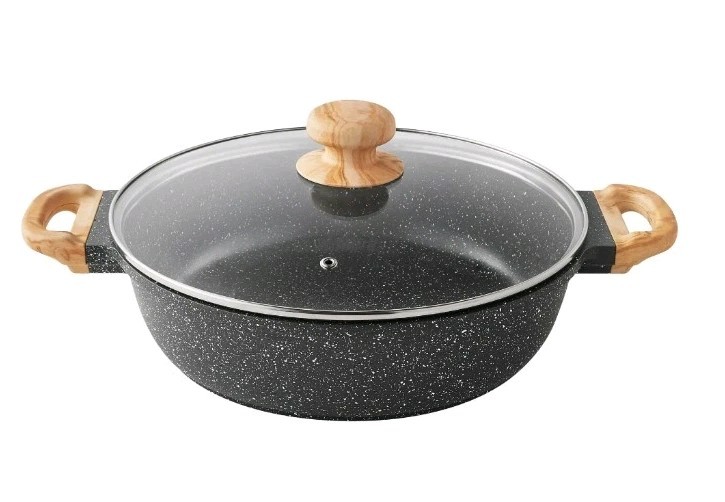 Pioneer Woman ~ CHARCOAL SPECKLE ~ 4 Quart ~ Everyday Pan w/Lid ~ Cast Aluminum