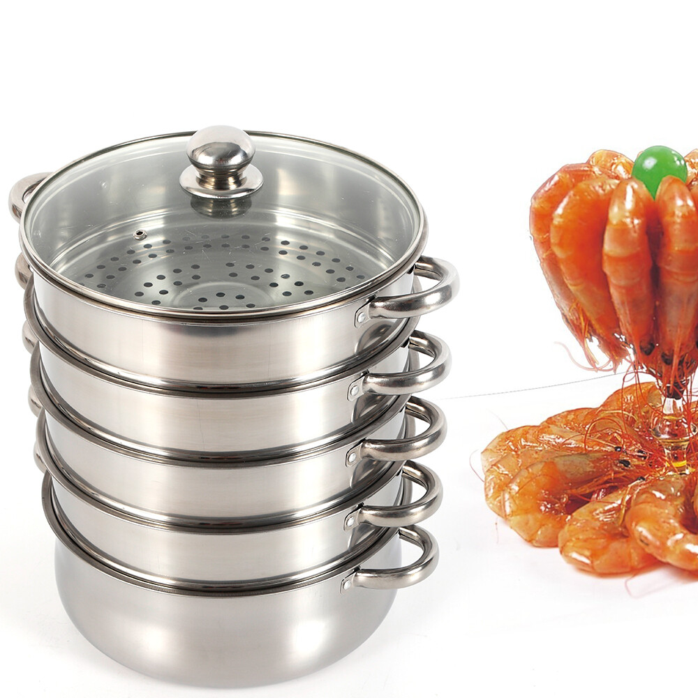 5 Layers 28cm Pot Steamer Multi-Layer Cookware Pot Cookware Stainless Steel Pot