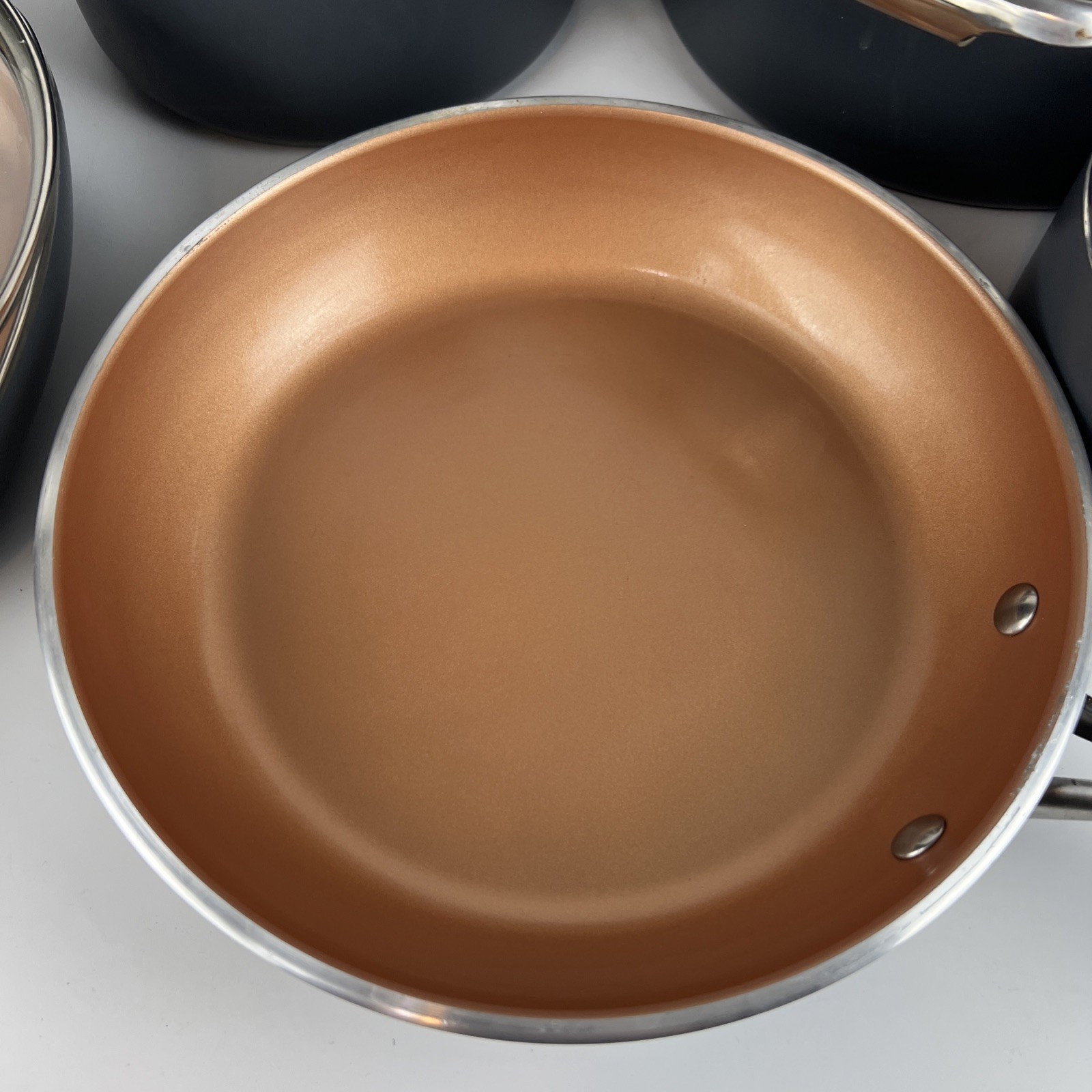 Gotham Steel 12 Piece Ceramic Nonstick Cookware Set Copper Preowned
