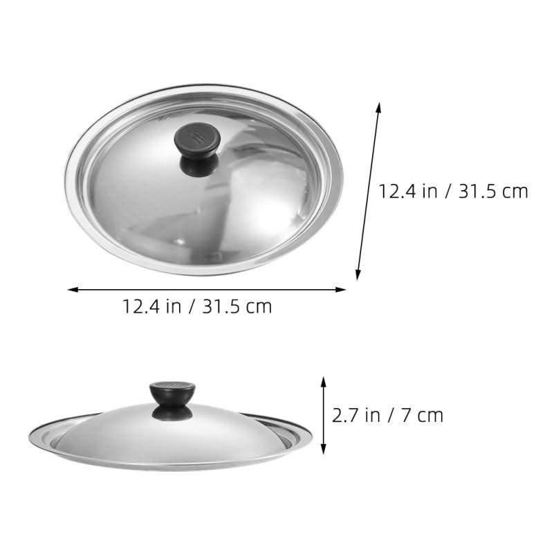 2-Pack Stainless Steel Pot Lid Covers for Cookware Universal Metal Pan Frying…
