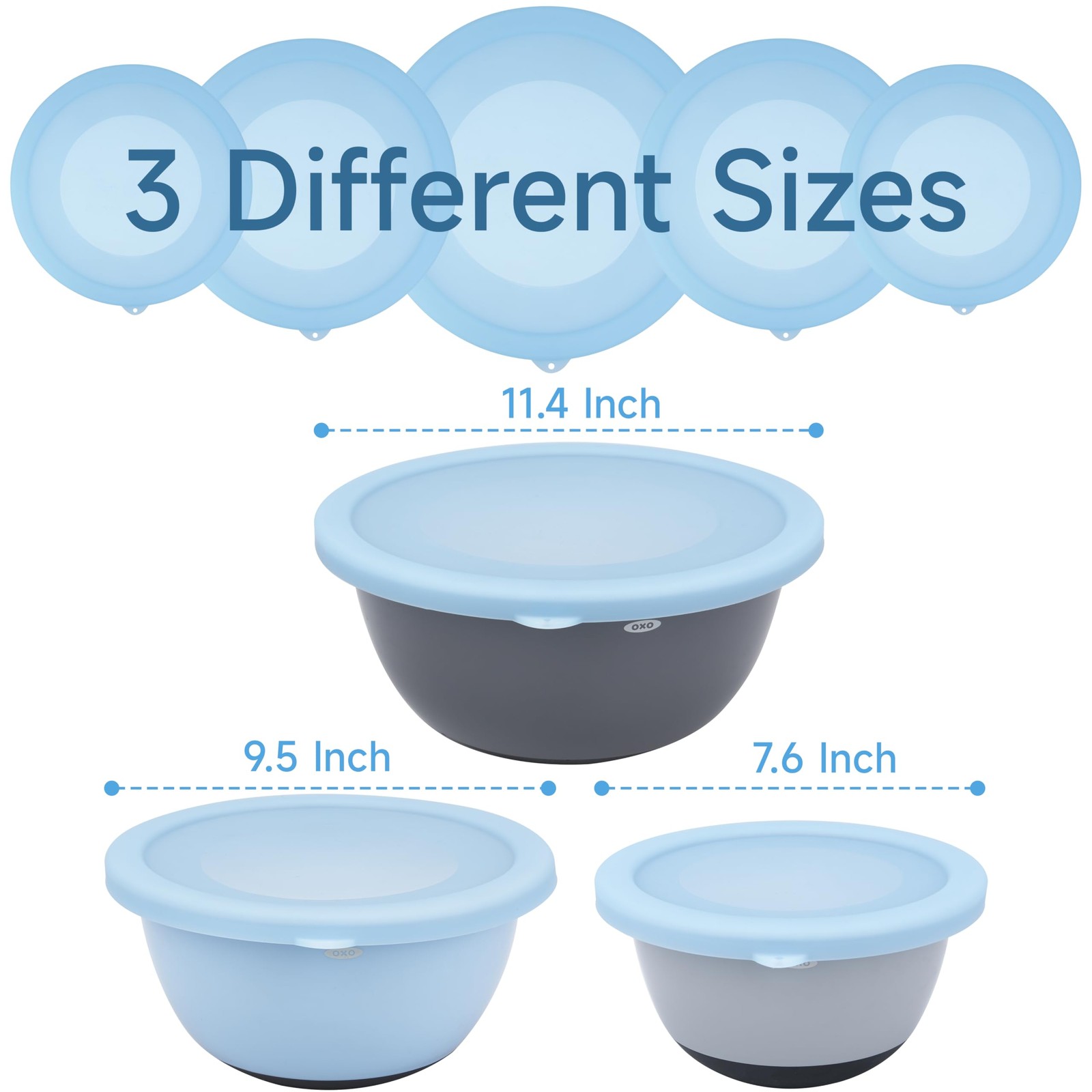 PUREKRA 3 Pack Silicone Replacement Lids for OXO 1.5Quart, 3Quart & 5Quart Go…