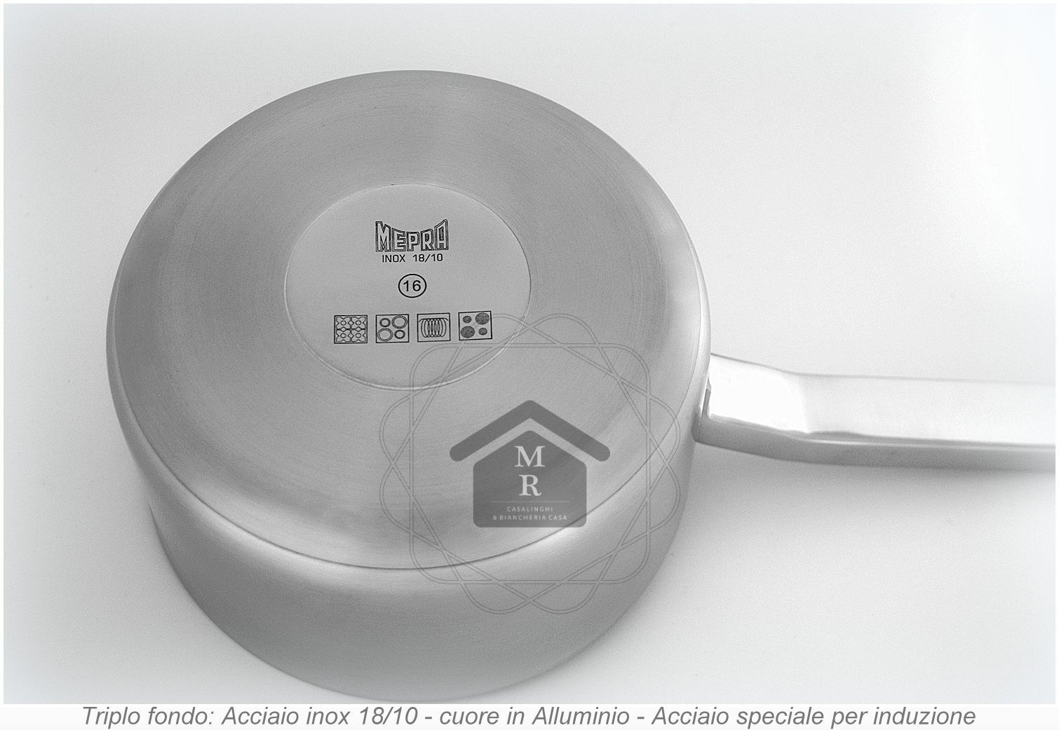 1 Handle Casserole with Lid Stainless Steel Style by Pininfarina Mepra