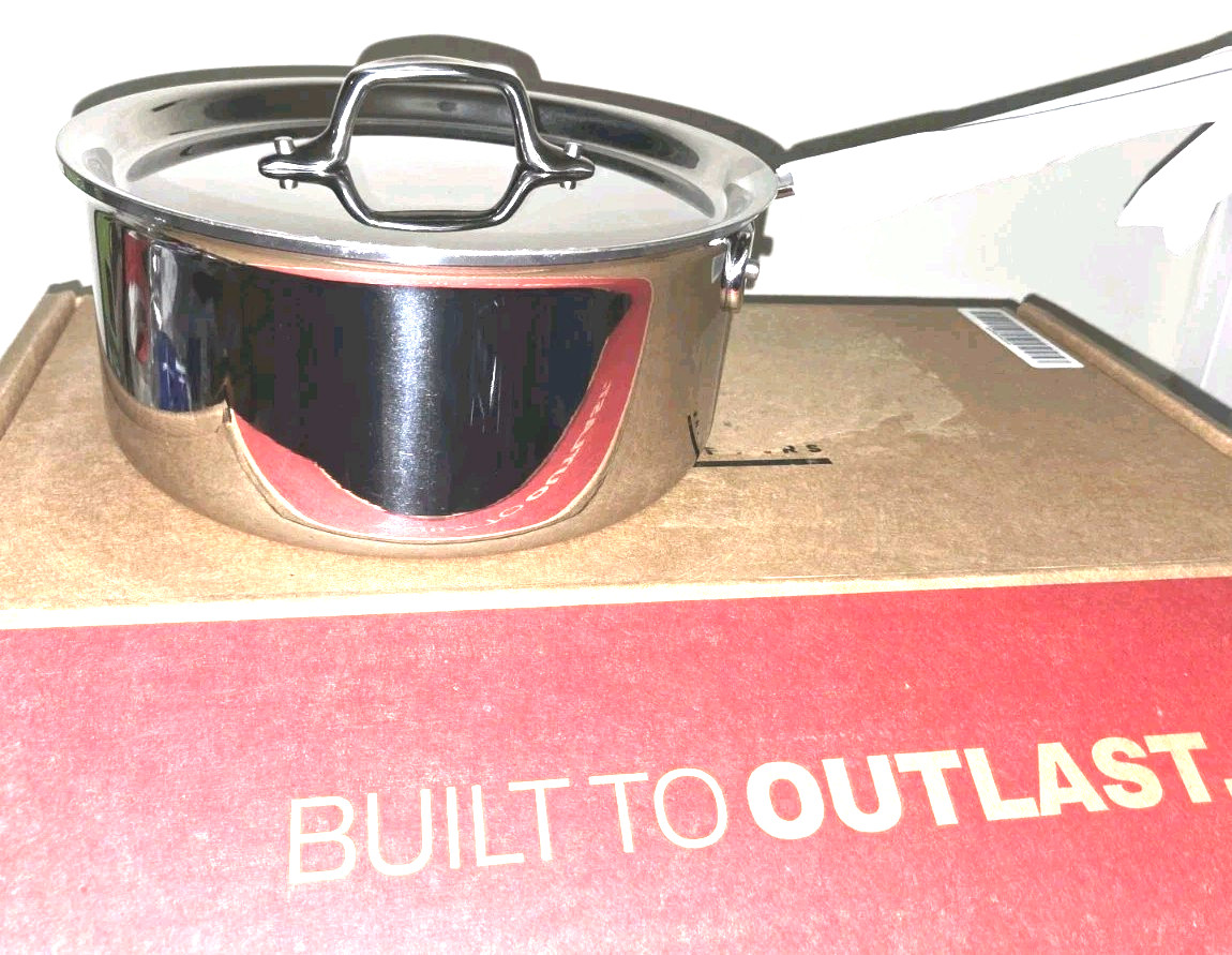 All-Clad D3 Stainless Steel 3 Quart Sauce Pan with Lid New In Box