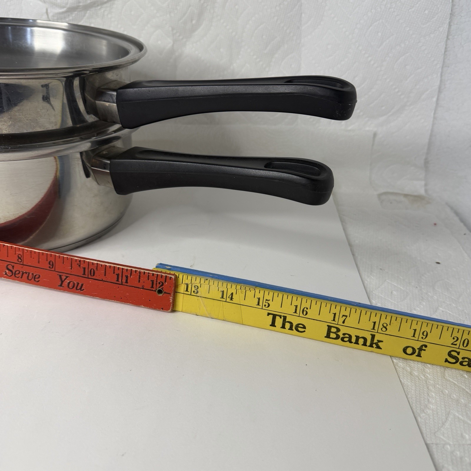 VAPO SEAL Sauce Pan 9” w Steamer Basket & Lid 7 Ply Surgical Stainless Steel