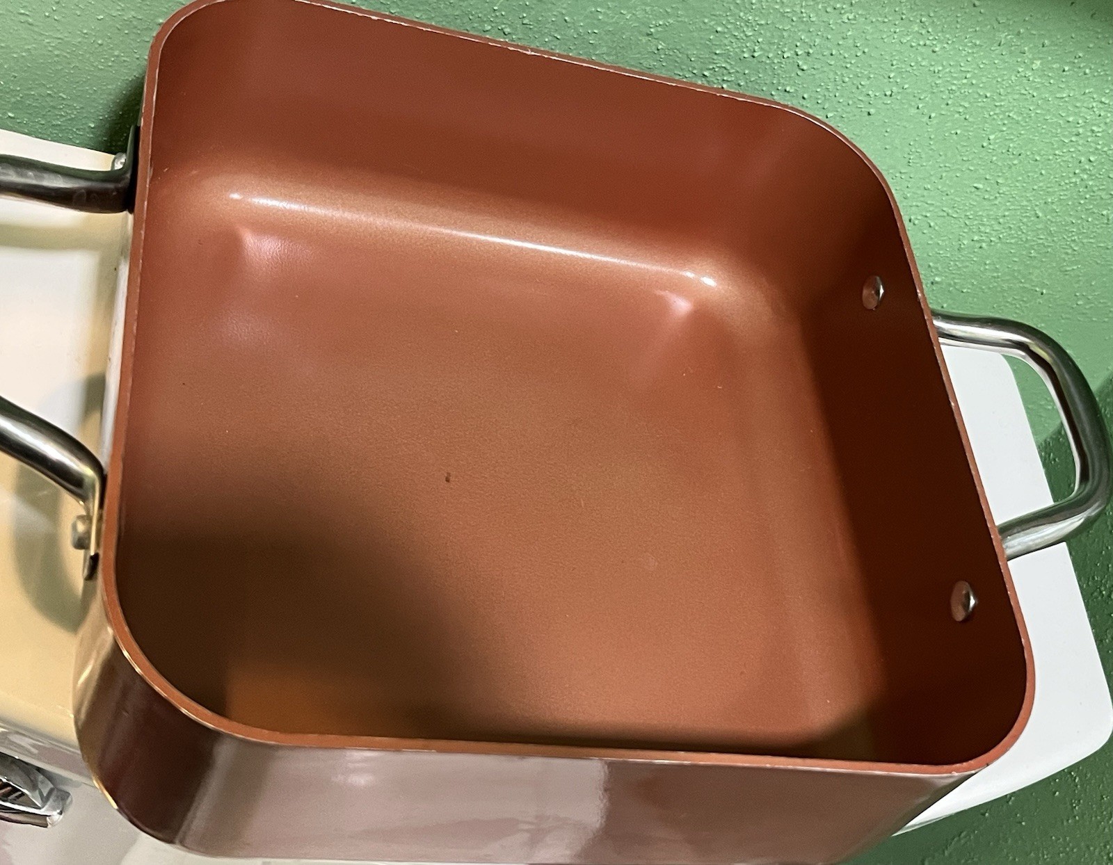 Simply Ming Copper Square Nonstick Casserole Pan 5 qt Double Handle Gas/Electric