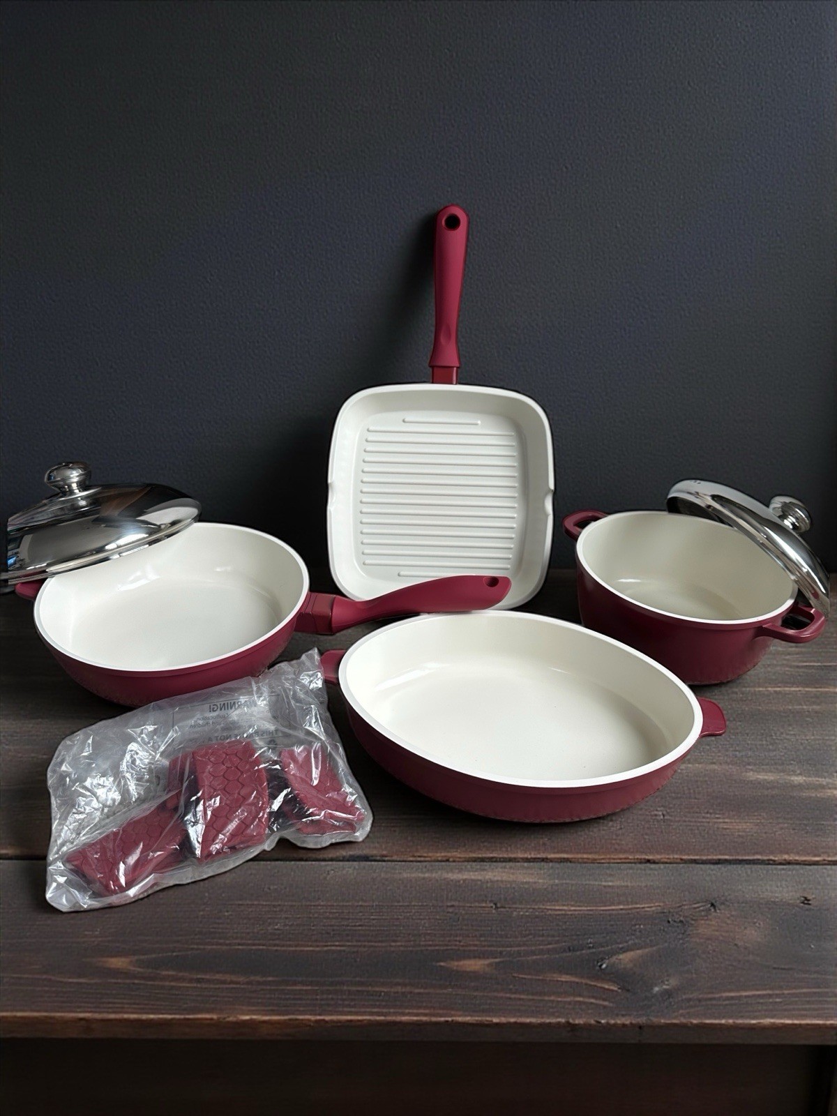 Lorena Garcia Bella Kitchen 11 Pc Ceramic Cookware Set Technolon Nonstick New