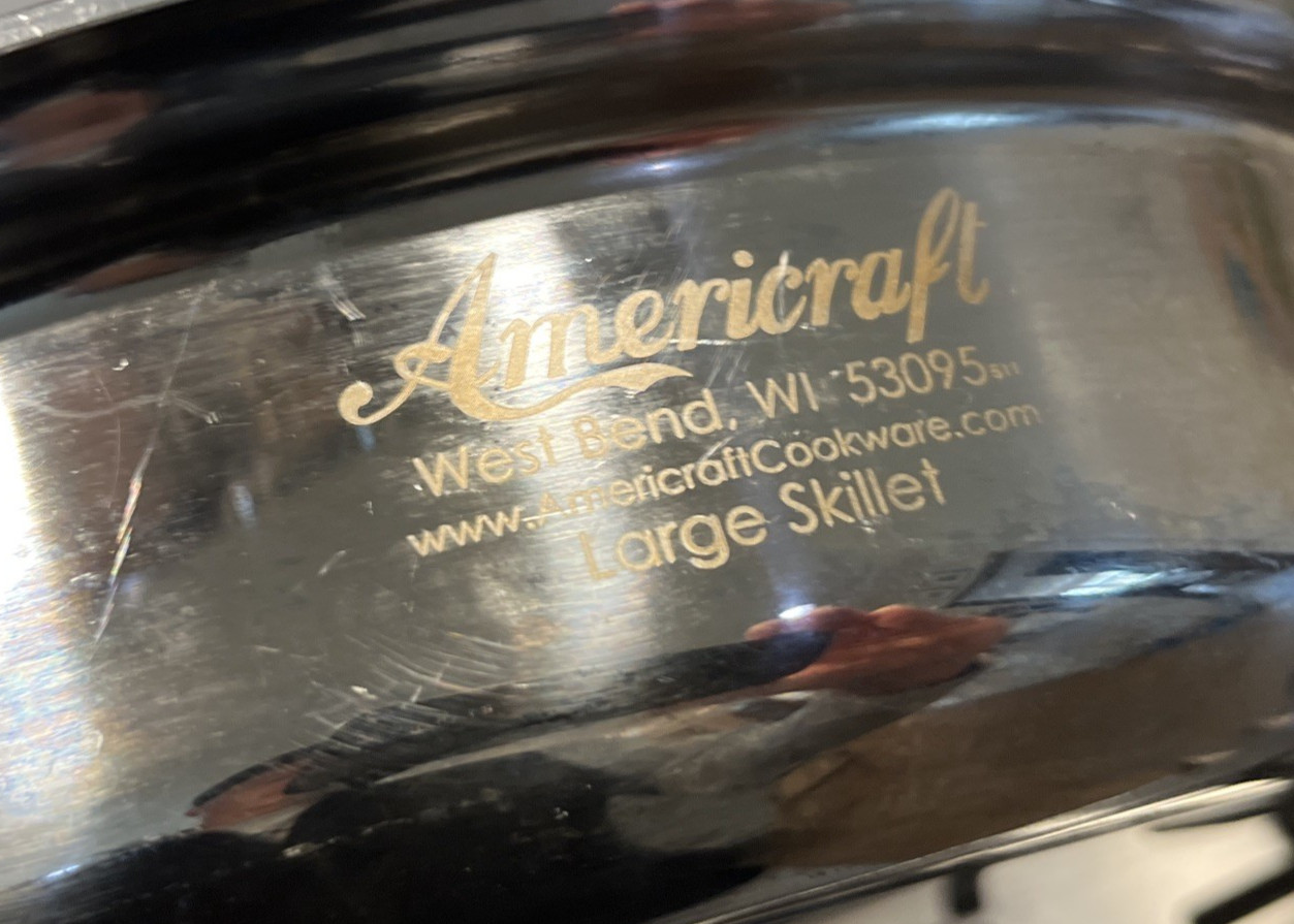 Americraft West Bend Large Skillet Sauté Frying Pan 11.5” Made In USA No Lid
