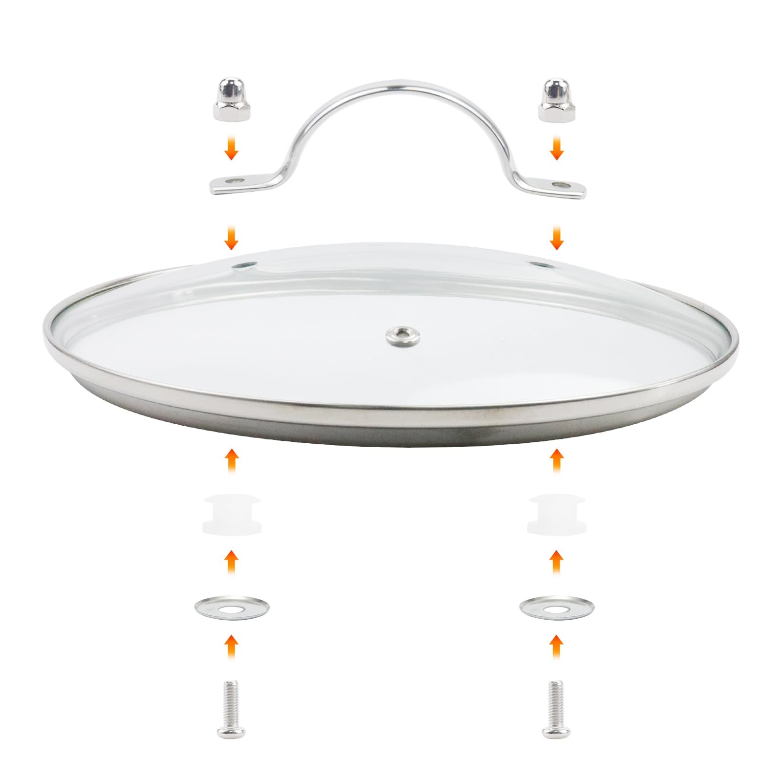 Antrader Tempered Glass Lid,9.5Inch Cookware Glass Replacement Lid For Any Skill