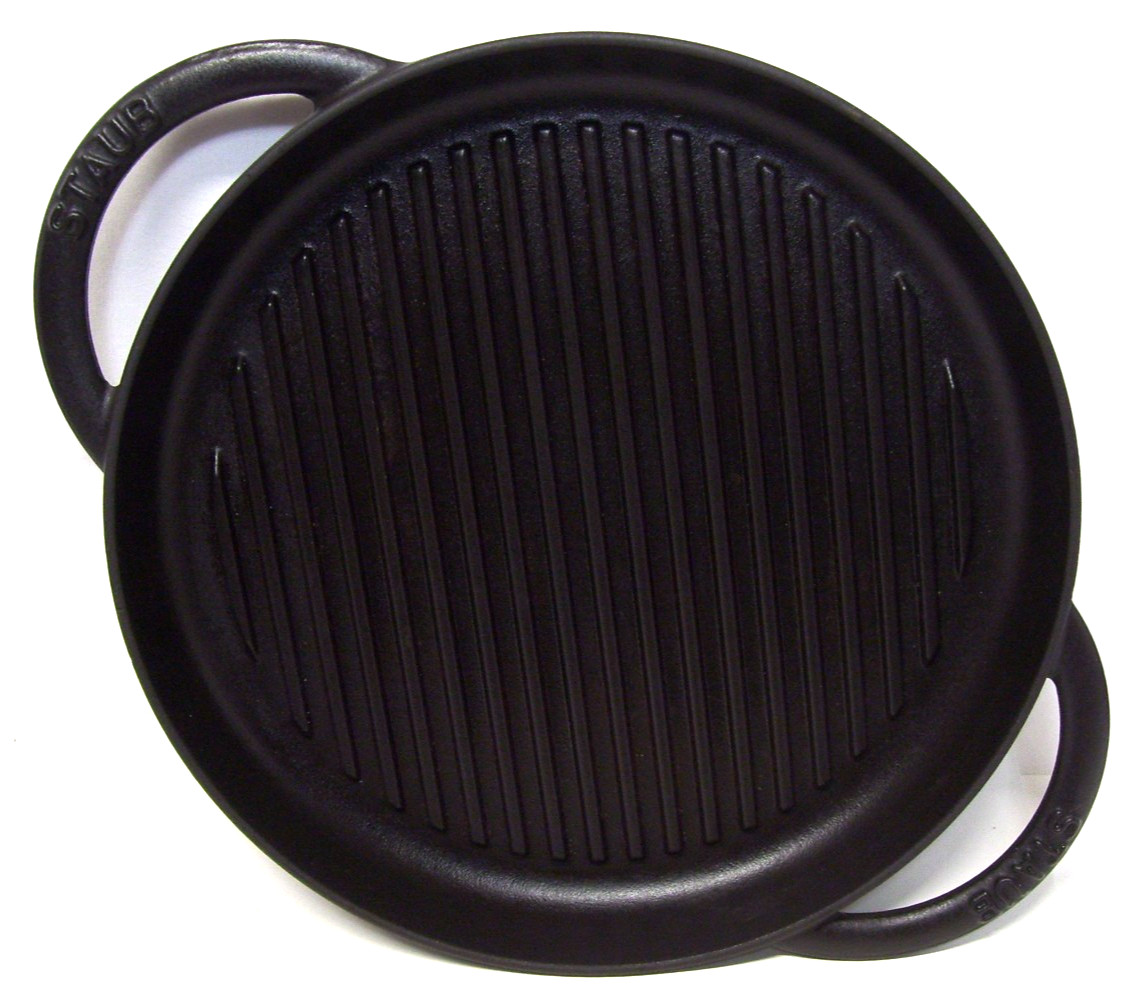 Staub Green/Teal Cast Iron Pure Grill Griddle Pan 10.5″ inch Made in France #26