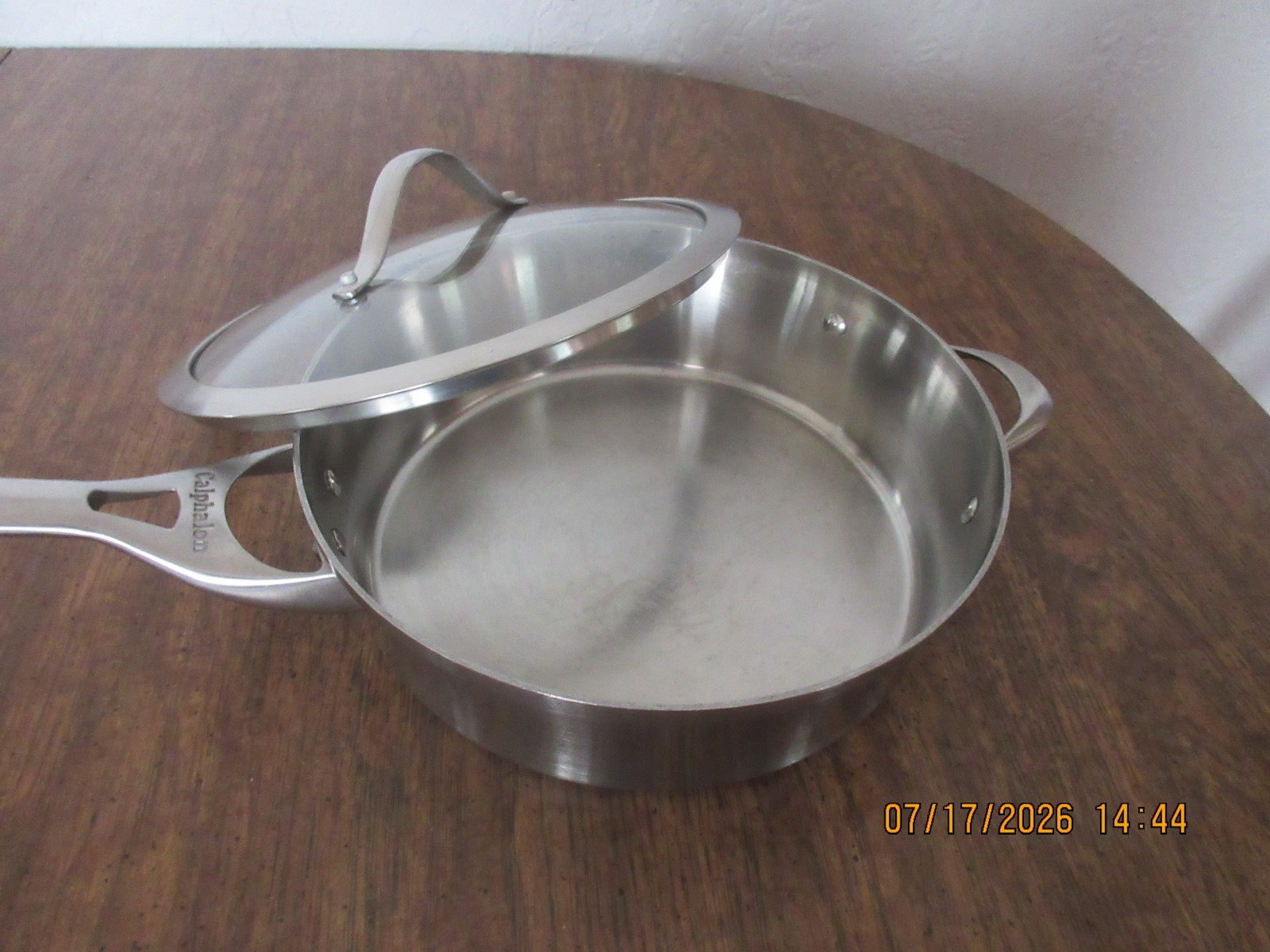 Calphalon 5003 Saute Pan 3 Qt 2.8L Stainless Steel With Lid Induction Ready