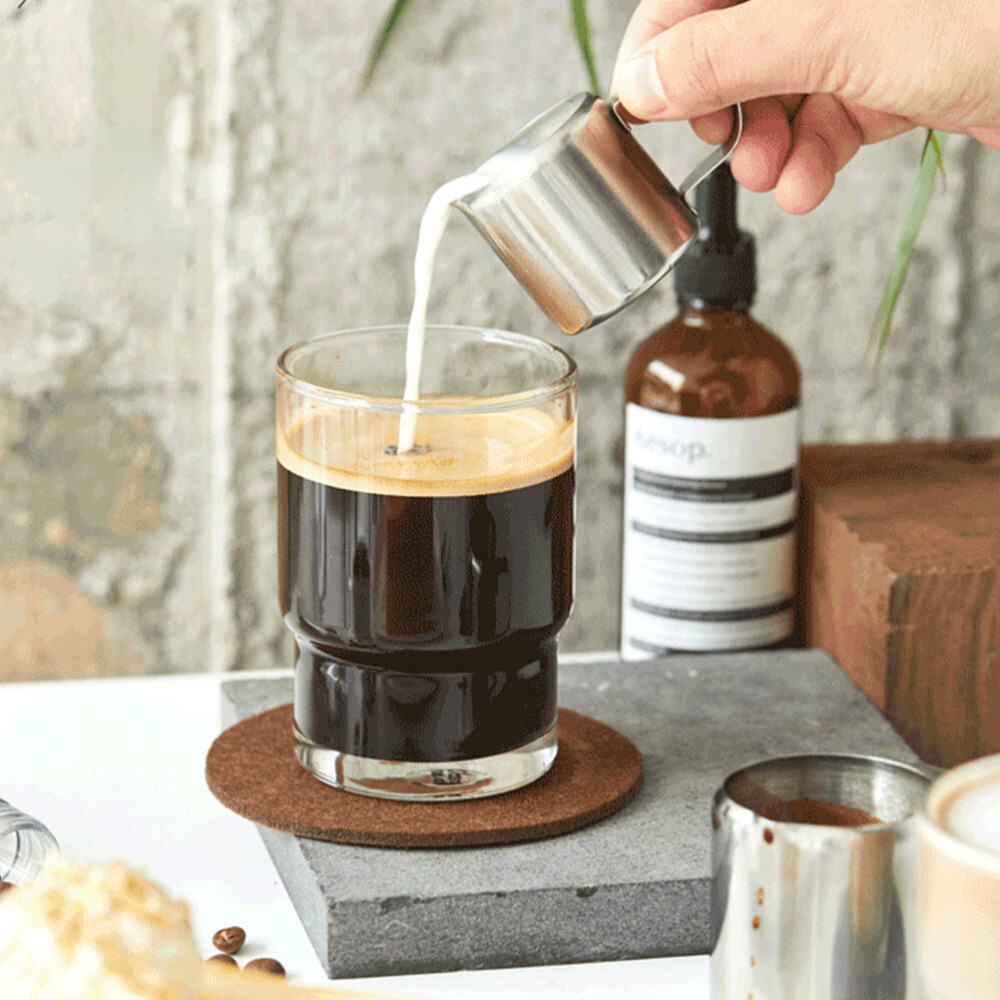 2Pcs Steaming Pitcher Stainless Steel Sauce Jugs Espresso Measuring Cup 57ml US