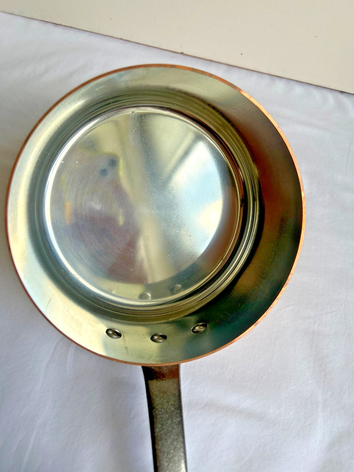 BAUMALU 2 mm Copper Smooth Saute Pan 1.75 qt Alsace France New