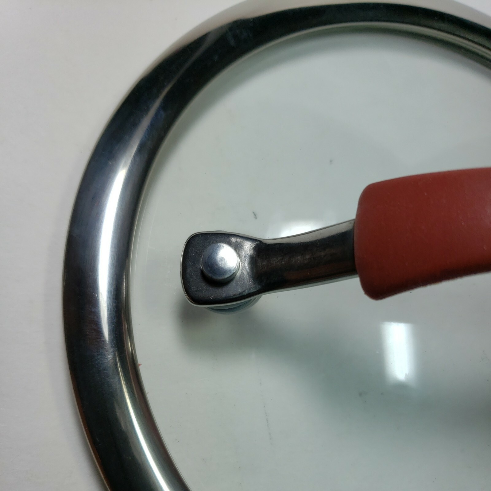 Glass Replacement Metal Rim Pot Pan Lid 7″ Round Red Handle Rachel Ray