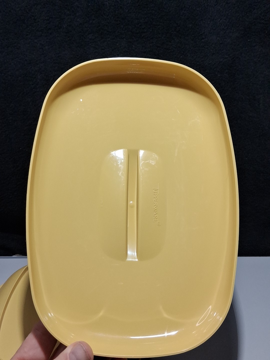 VTG Tupperware 1273-3 Vegetable-Rice Steamer 4 Piece Set Harvest Gold W/divider.
