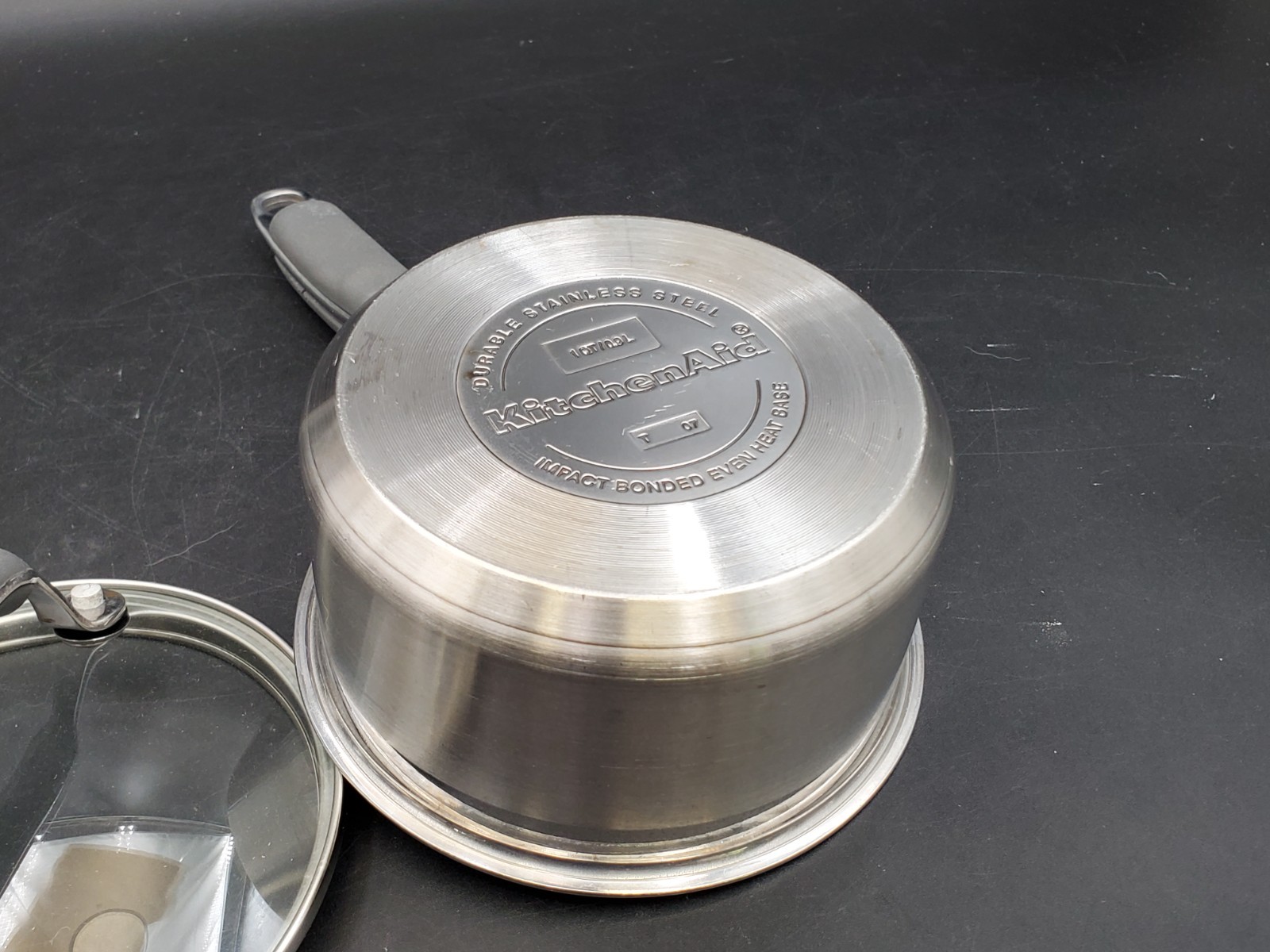 Kitchen Aid 1 & 2 QT Saucepans, 18/10 Stainless Steel, Impact Bonded, w/ Lids