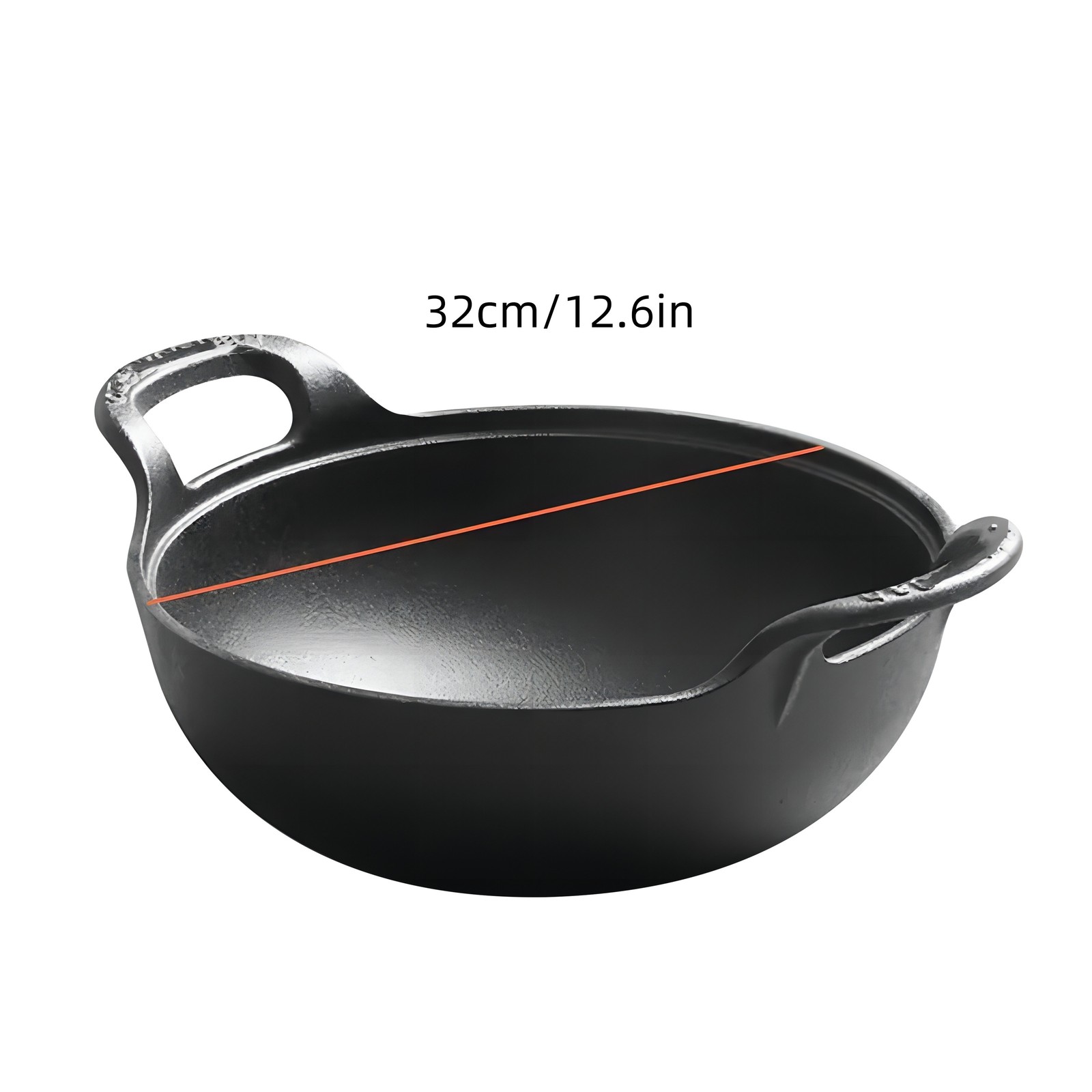 3 Sizes Cast Iron Wok, Heavy-Duty Cast Iron Skillet