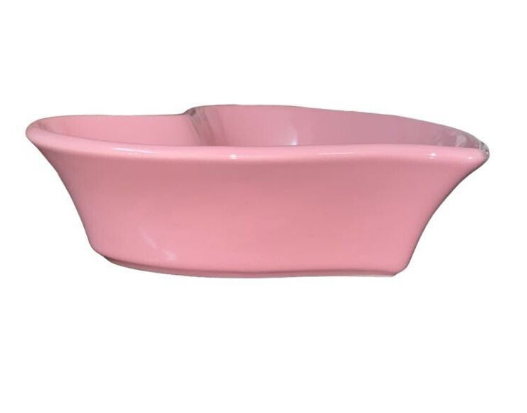 Chantal candy pink heart shaped 2 cup bakeware dish bowl new nwt