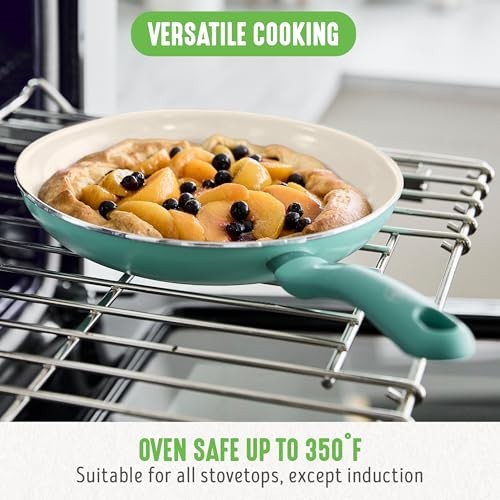 Non Stick Fry Pan Set (7″ & 10″), 7″ & 10″ Frying Pan Skillet Set Turquoise