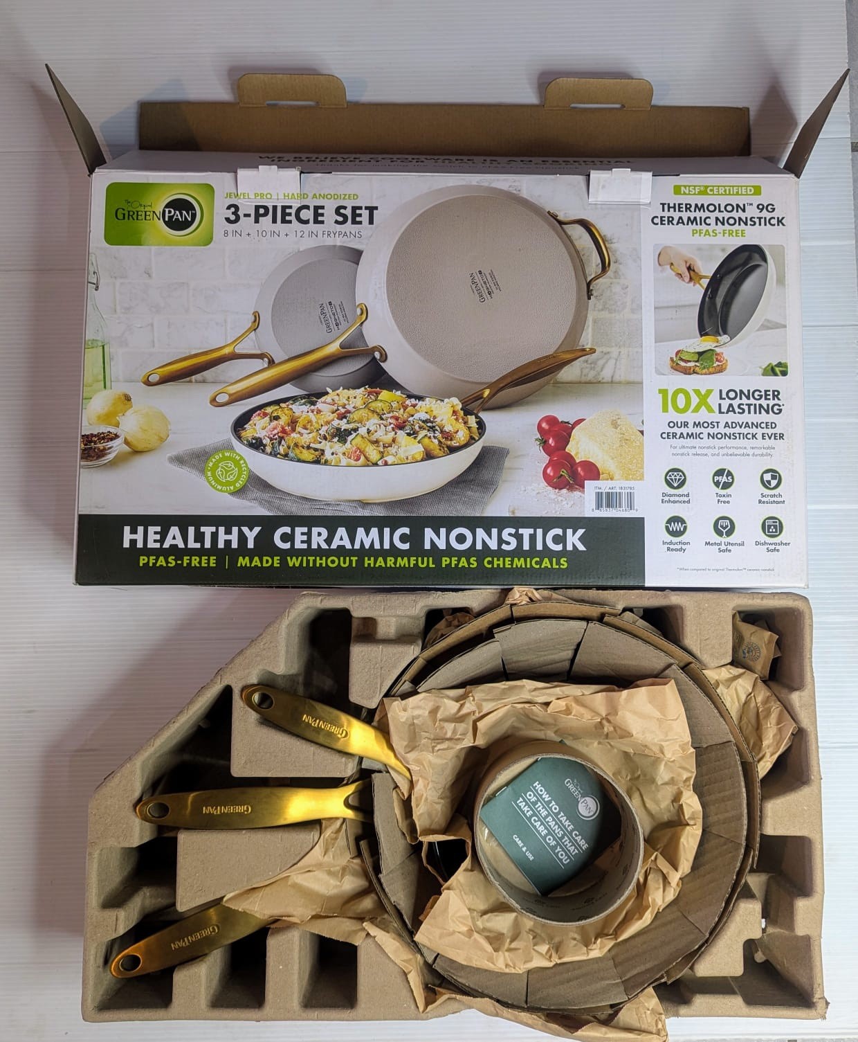GreenPan – Jewel Pro 3-Piece Frypan Set (8”, 10”, 12”) – Nonstick Cookware