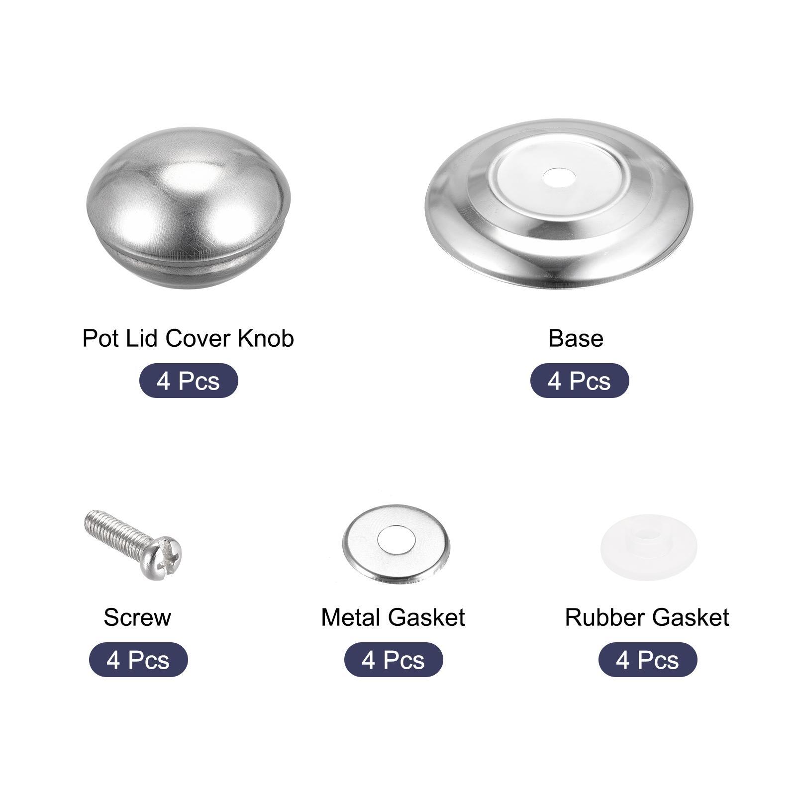 Universal Pot Lid Knob, Stainless Steel Replacement Knob 58x41x30mm, 4pcs