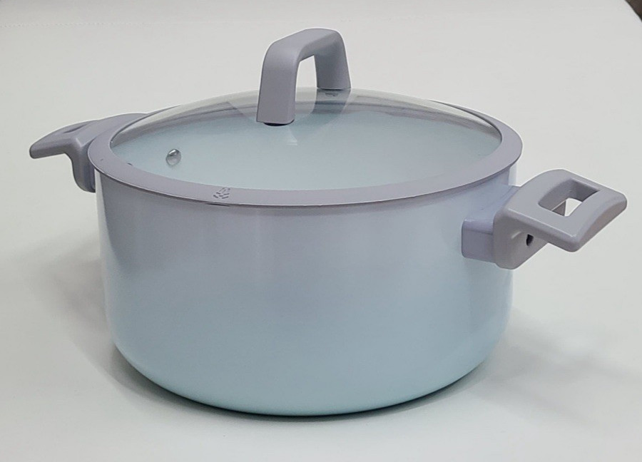 BKLYN Steel Co Lunar Eclipce Ceramic Nonstick Cookware Set 12 Pc Light Blue