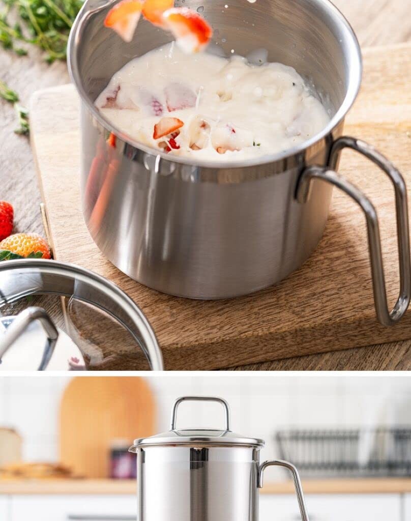 1.5 Quart Saucepan Pour Spout Multi Pot Straining Lid Soup Serving Spoon