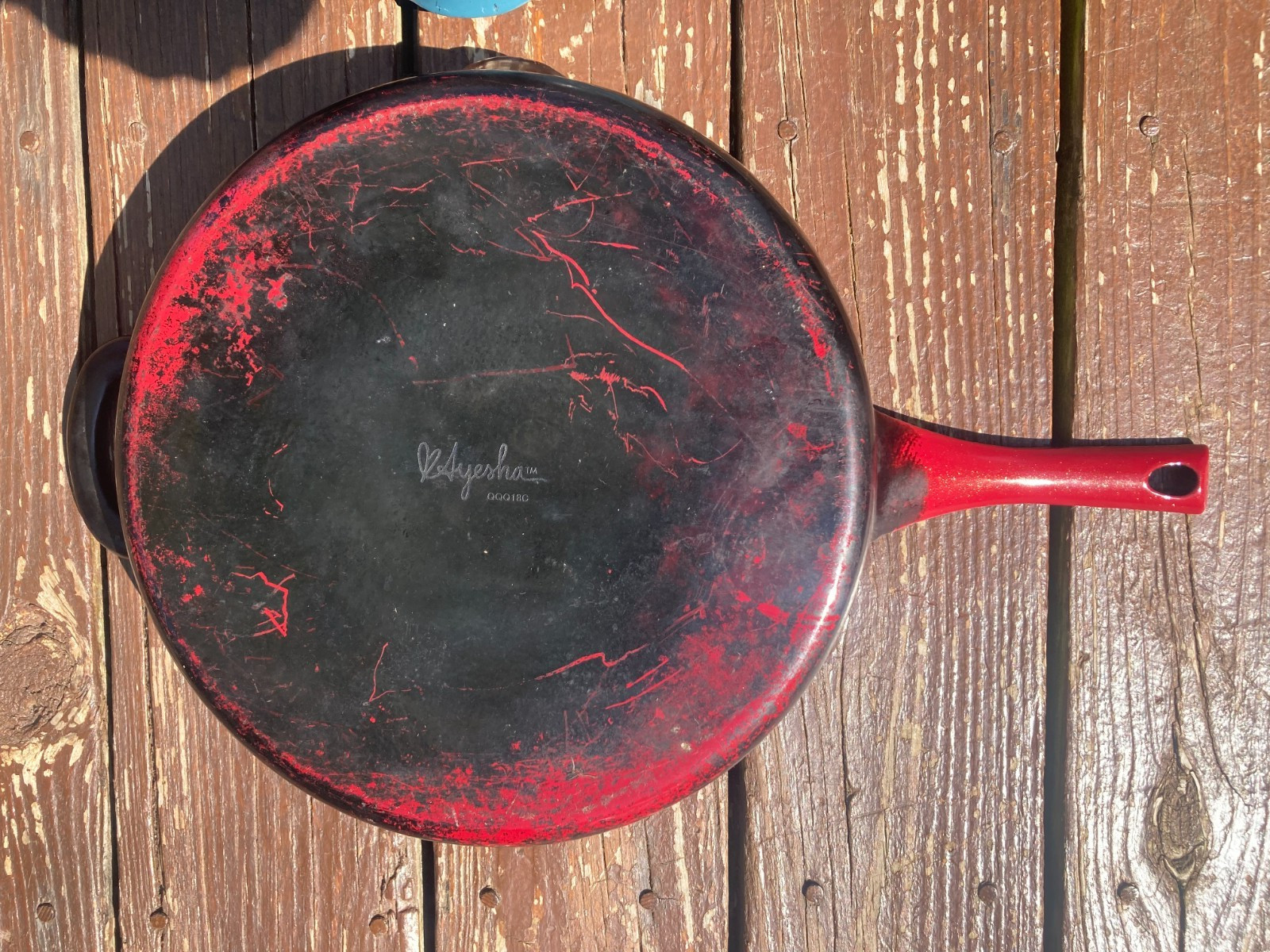 Lot of 3 Antique Bacon Press 2 Ayesha Cast Iron Skillets Frying Grill Pan 12″ 10